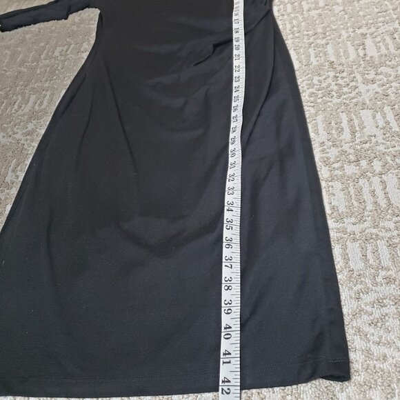 Banana Republic Soft Lux Shirred Side Sheath Midi Dress Black Ladies Size Med - Picture 10 of 13